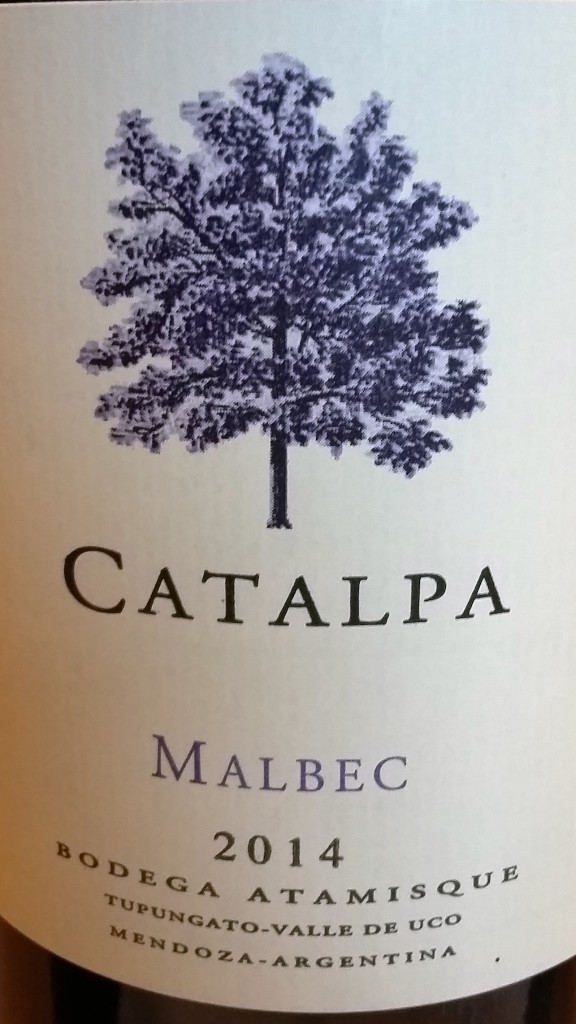Atamisque visita - vinho Catalpa Malbec - rótulo árvore